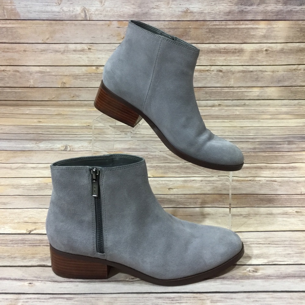 COLE HAAN 8.5 Booties Gray Ankle Zipper Flat Boot